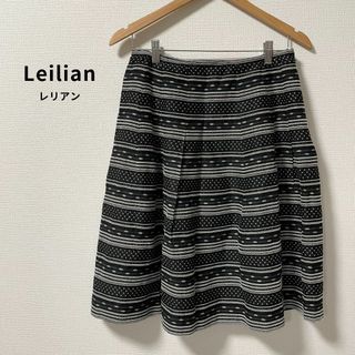 leilian - Leilian レリアン スカート 総柄 ひざ丈 日本製 XL 大きい