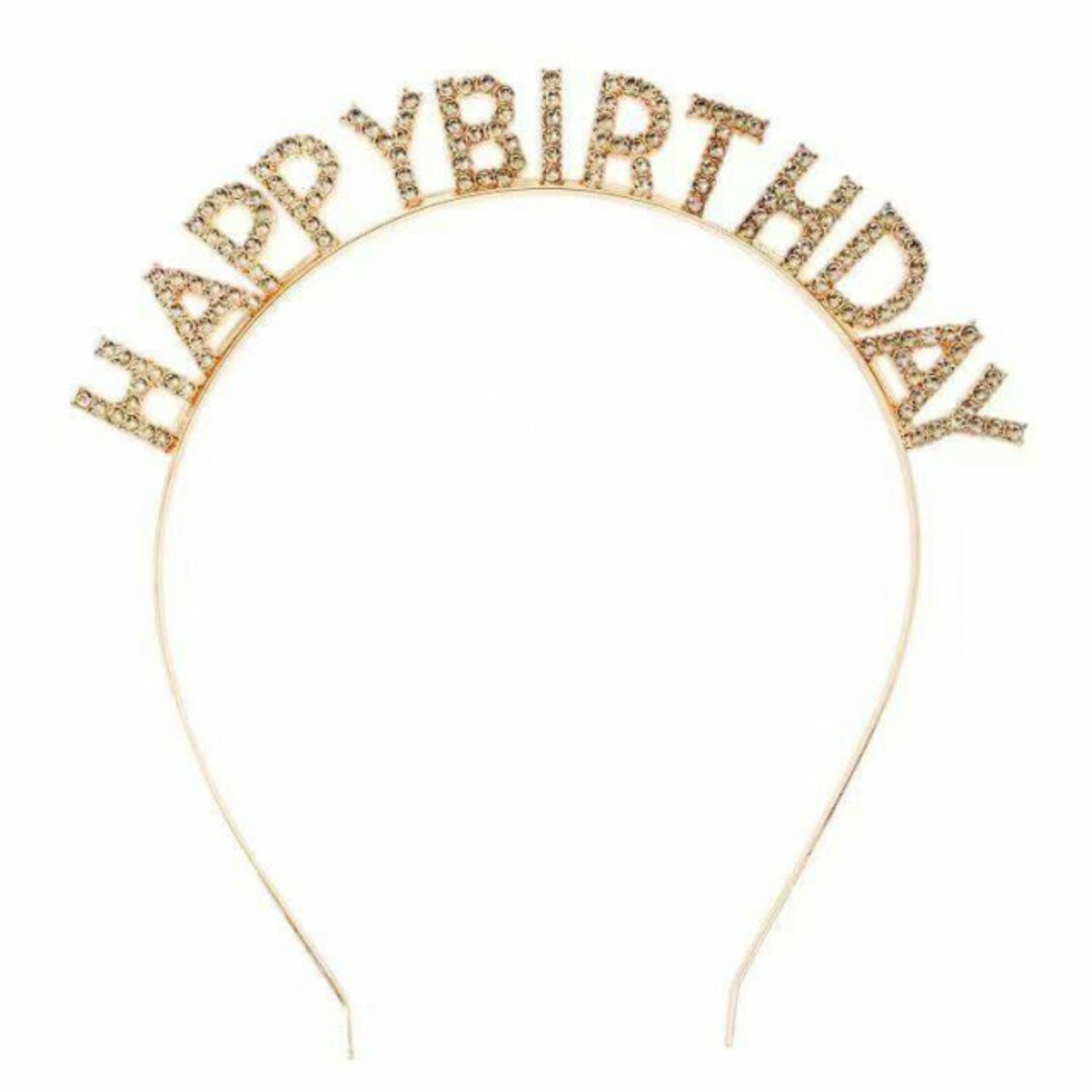 誕生日　カチューシャ　2個　HAPPY BIRTHDAY 　ティアラ　バースデー レディースのヘアアクセサリー(カチューシャ)の商品写真