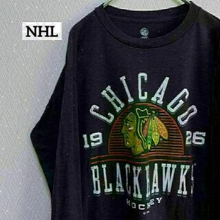 NHL シカゴ ブラックホークス ホークス アイスホッケー ロンT ロゴ M(Tシャツ/カットソー(七分/長袖))