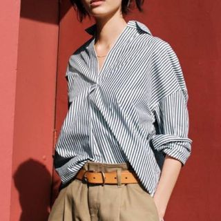 ユニクロ(UNIQLO)のユニクロ　ストライプスキッパーシャツ　М(シャツ/ブラウス(長袖/七分))