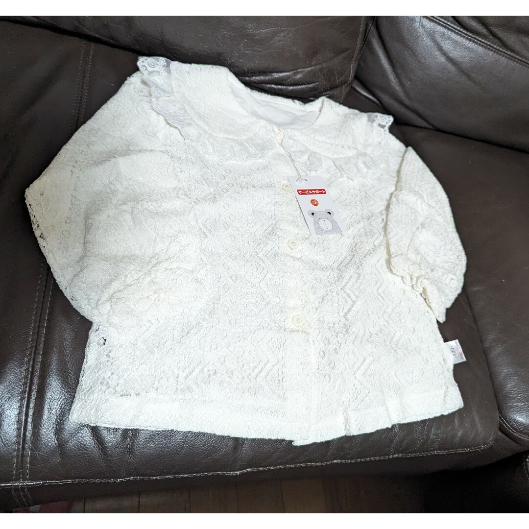 フルレースのブラウス  長袖 白色  130cm キッズ/ベビー/マタニティのキッズ服女の子用(90cm~)(ブラウス)の商品写真