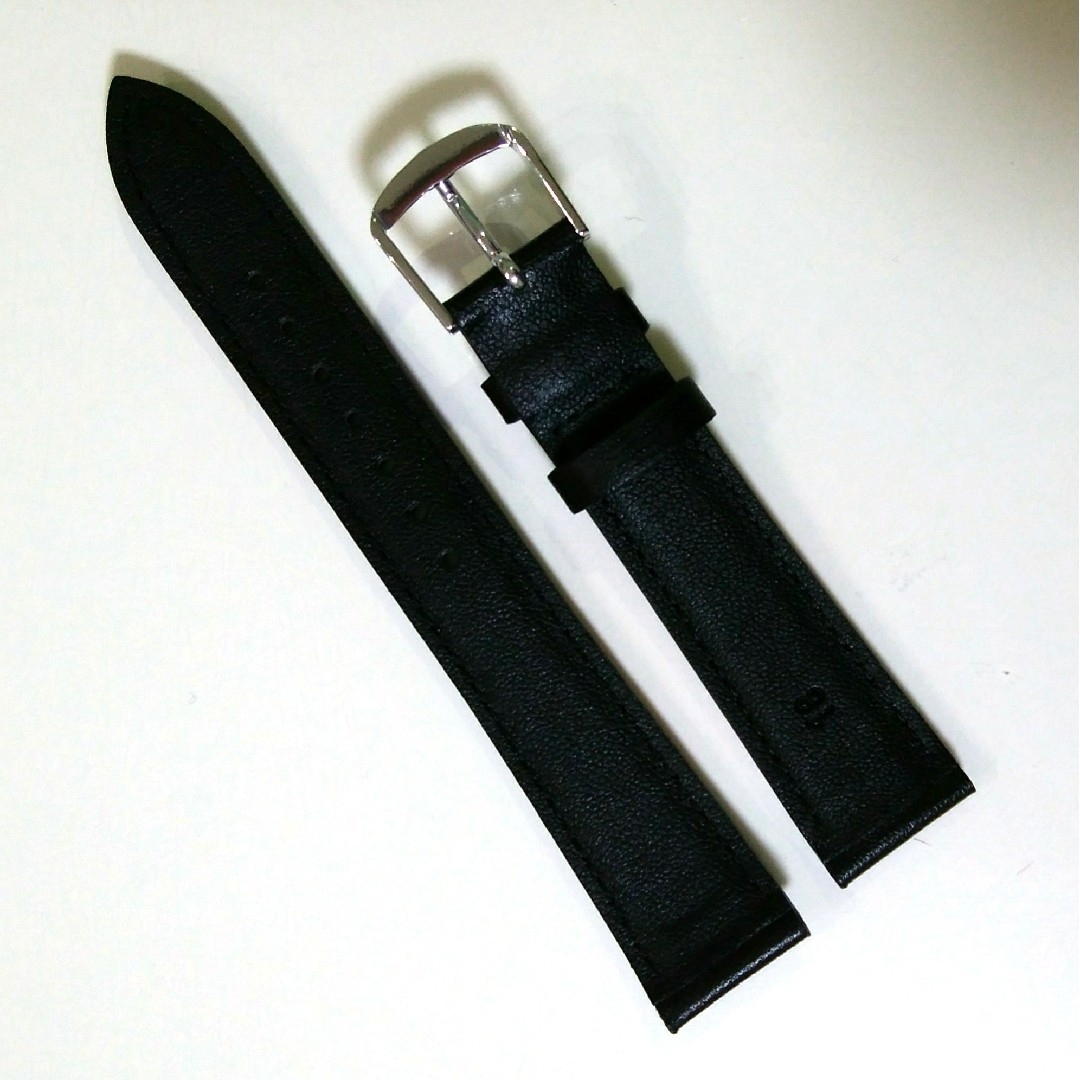 ⊿腕時計ベルト 18mm  ブラック  レザー メンズの時計(レザーベルト)の商品写真