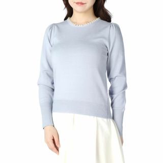 [ミッシュマッシュ] セーター パールネックニット/MM348313 L.BLU