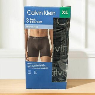カルバンクライン(Calvin Klein)の【新品未開封】カルバンクライン マイクロメッシュ ボクサーパンツ 3枚 XL 黒(ボクサーパンツ)