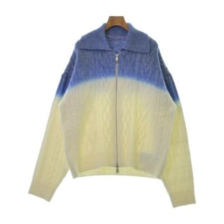 ADER error アーダーエラー カーディガン XL 青系xアイボリー 【古着】【中古】(カーディガン)