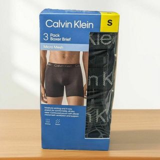 カルバンクライン(Calvin Klein)の【新品・未開封】カルバンクライン マイクロメッシュ ボクサーパンツ 3枚 S 黒(ボクサーパンツ)