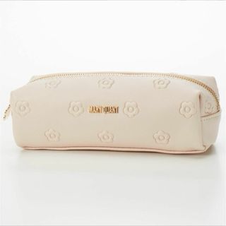 シンプルエンボスデイジースクエアペンケース ピンク MARY QUANT