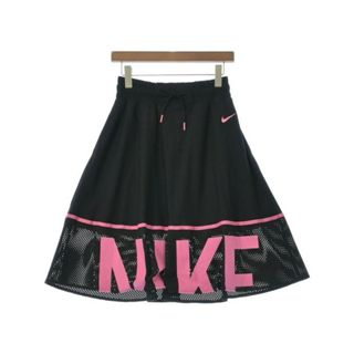 ナイキ(NIKE)のNIKE ナイキ ひざ丈スカート XS 黒xピンク 【古着】【中古】(ひざ丈スカート)