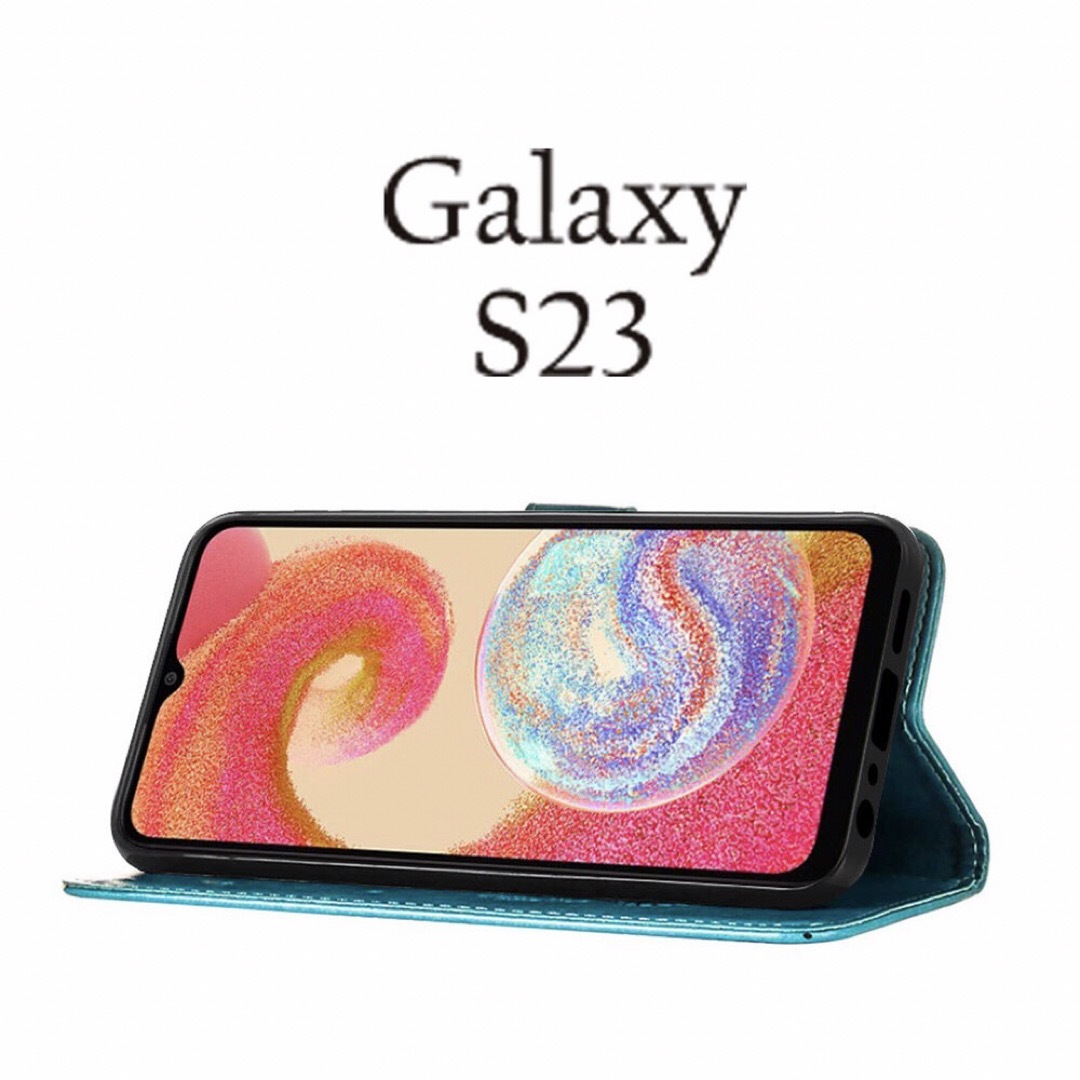 Galaxy S23ケース  ギャラクシーs23ケース 蝶柄 BL スマホ/家電/カメラのスマホアクセサリー(Androidケース)の商品写真