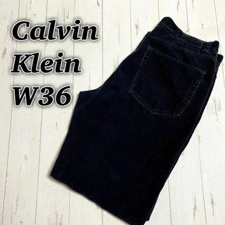 Calvin Klein - ＣＫカルバンクラインジーンズ　黒ブラックコーデュロイパンツ　革タグ　メンズ古着.