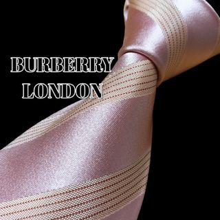 ★BURBERRY LONDON★　ピンク系　ストライプ　日本製(ネクタイ)