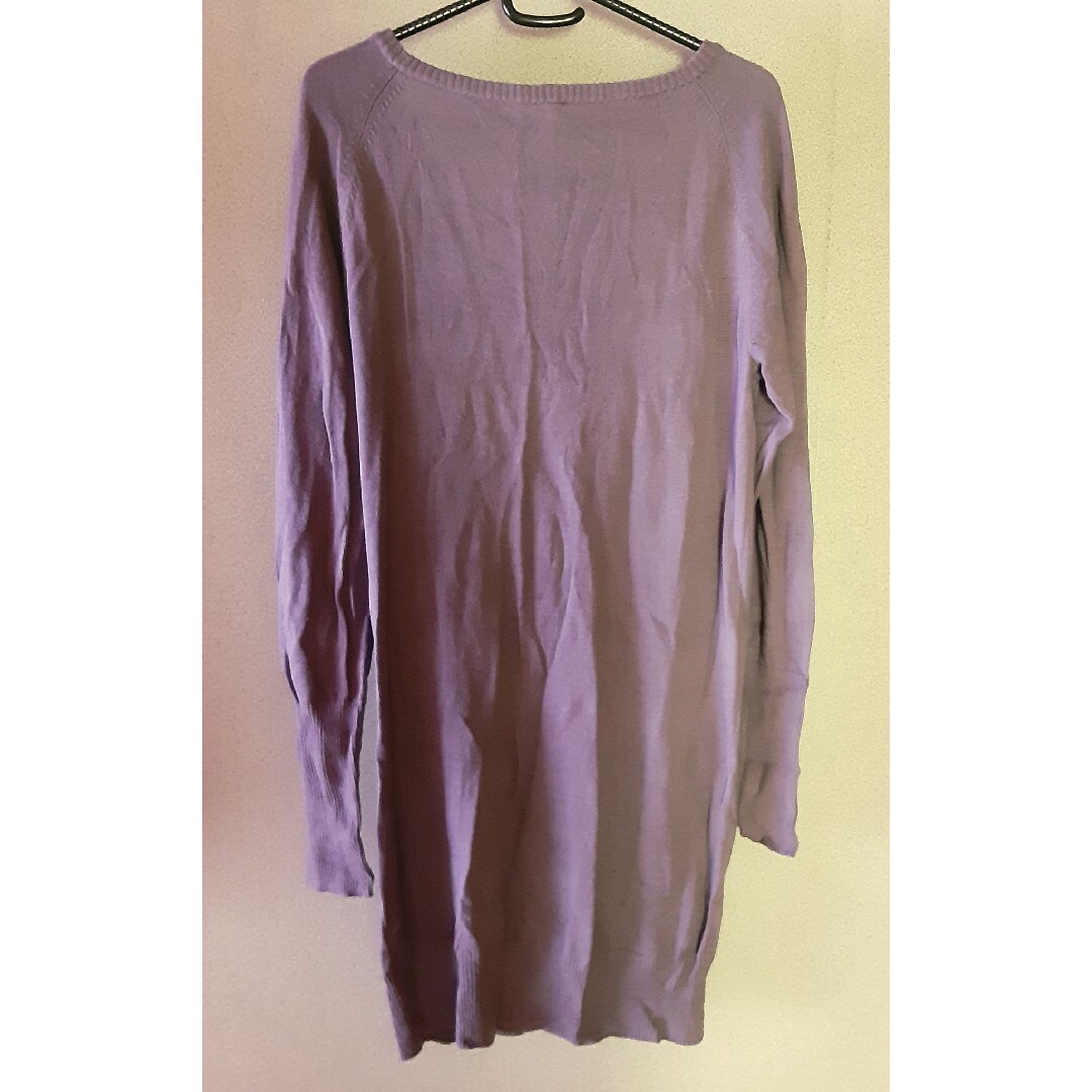 ニット 大きいサイズ セーター 紫 パープル トップス L プルオーバー PJ レディースのトップス(チュニック)の商品写真