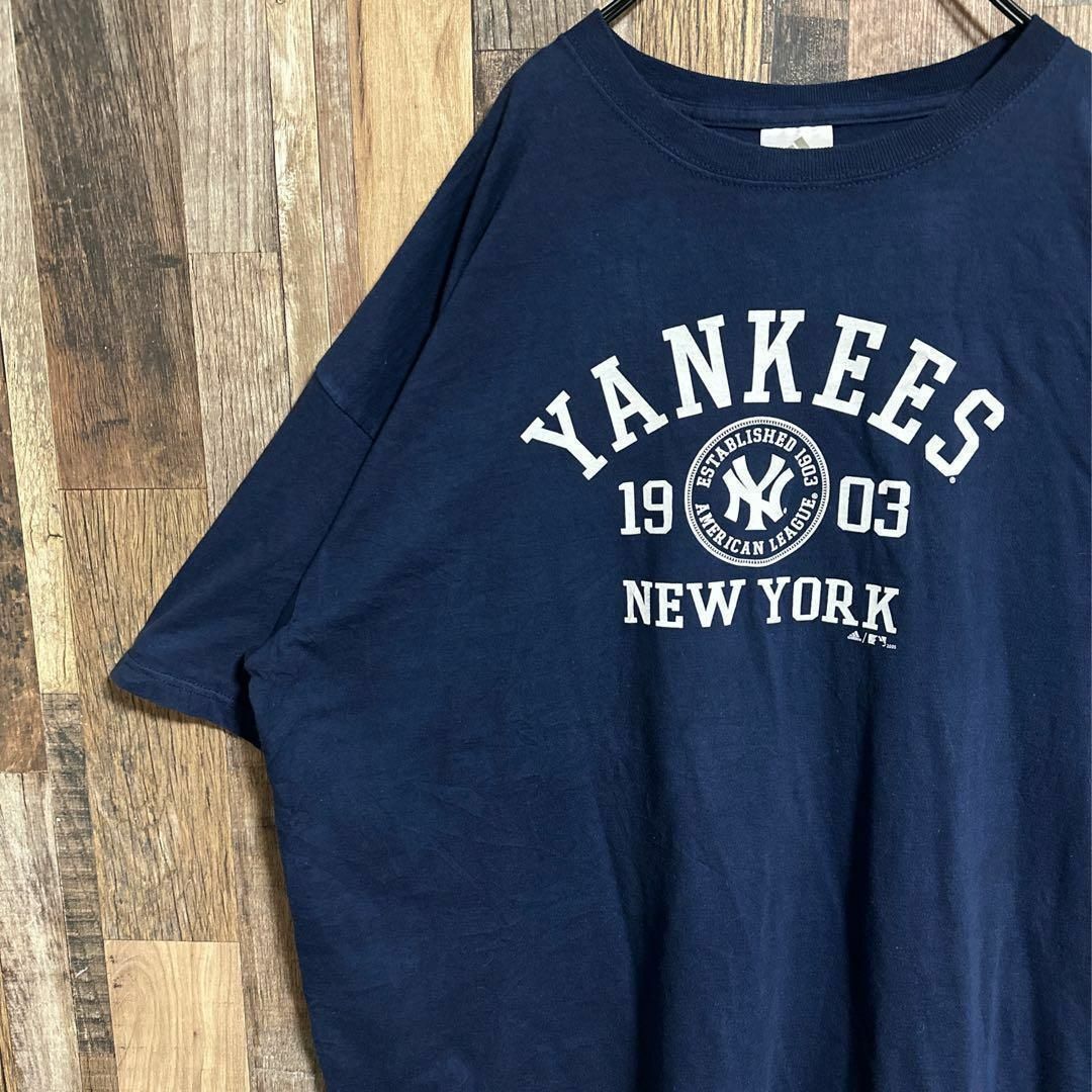 adidas(アディダス)のアディダス ヤンキース MLB ベースボール 野球 Tシャツ USA古着 90s メンズのトップス(Tシャツ/カットソー(半袖/袖なし))の商品写真