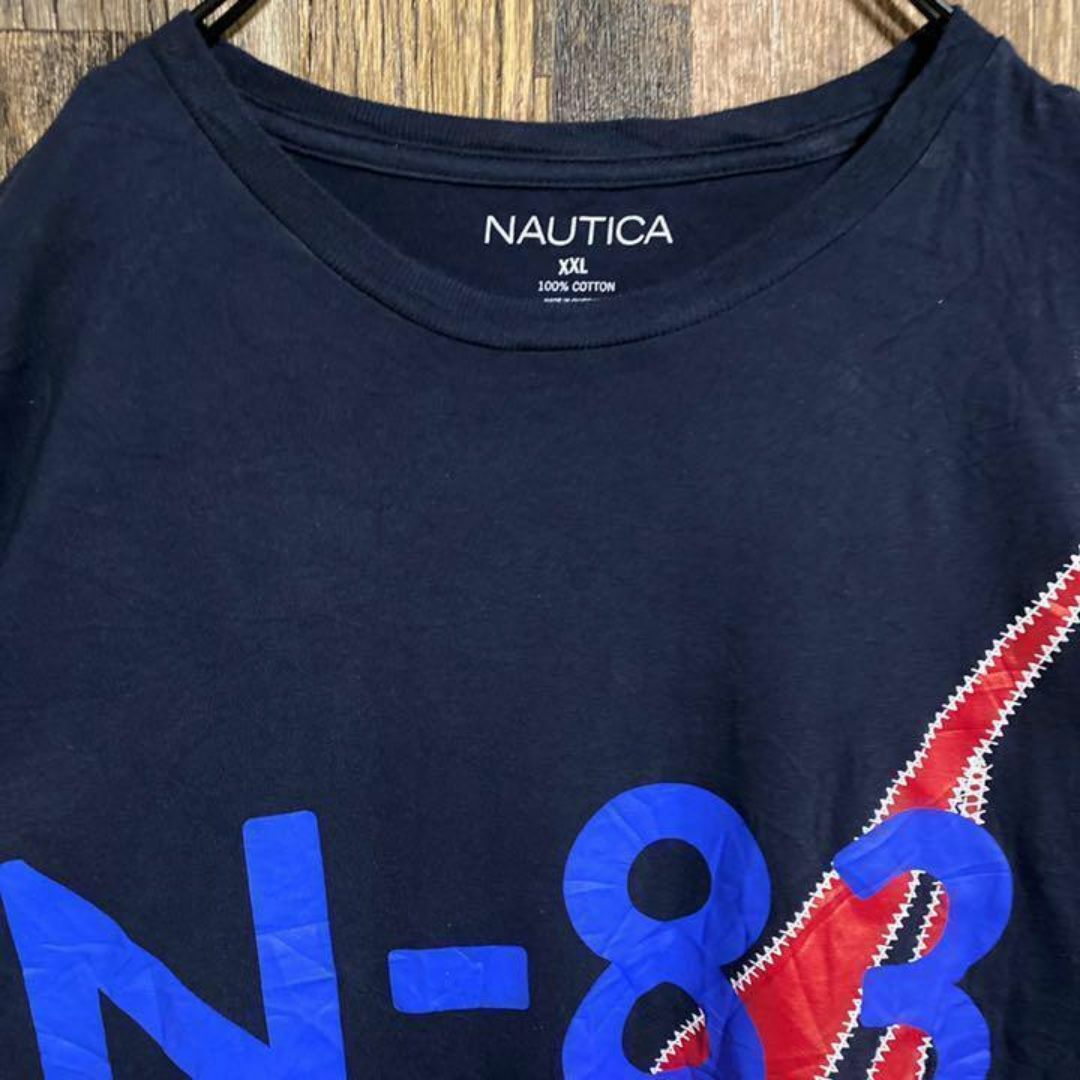 NAUTICA ネイビー Tシャツ メンズ XXL USA古着 90s 半袖 メンズのトップス(Tシャツ/カットソー(半袖/袖なし))の商品写真