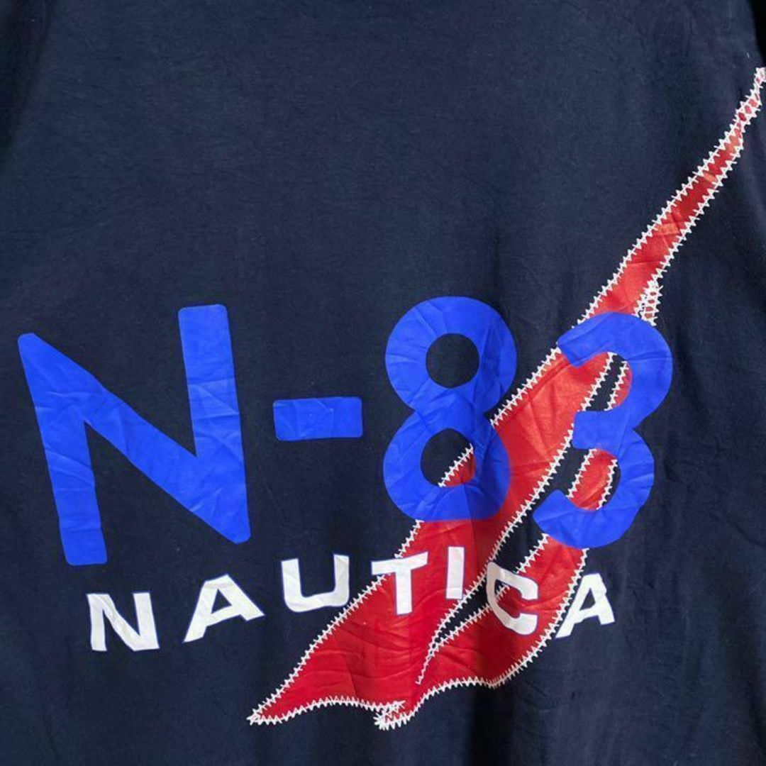 NAUTICA ネイビー Tシャツ メンズ XXL USA古着 90s 半袖 メンズのトップス(Tシャツ/カットソー(半袖/袖なし))の商品写真