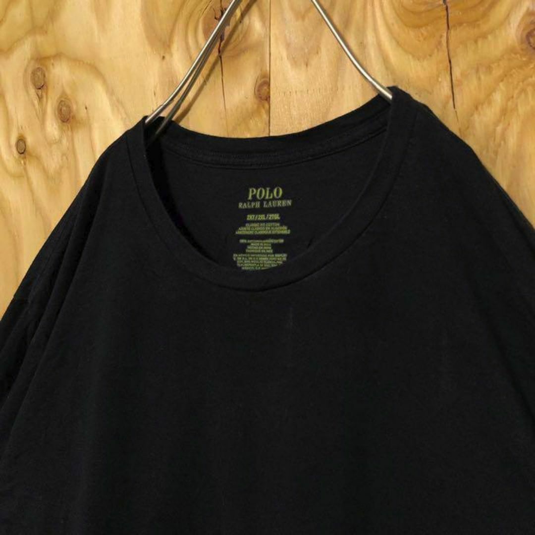 ポロラルフローレン 無地 ブラック USA古着 90s 半袖 Tシャツ ロゴ メンズのトップス(Tシャツ/カットソー(半袖/袖なし))の商品写真