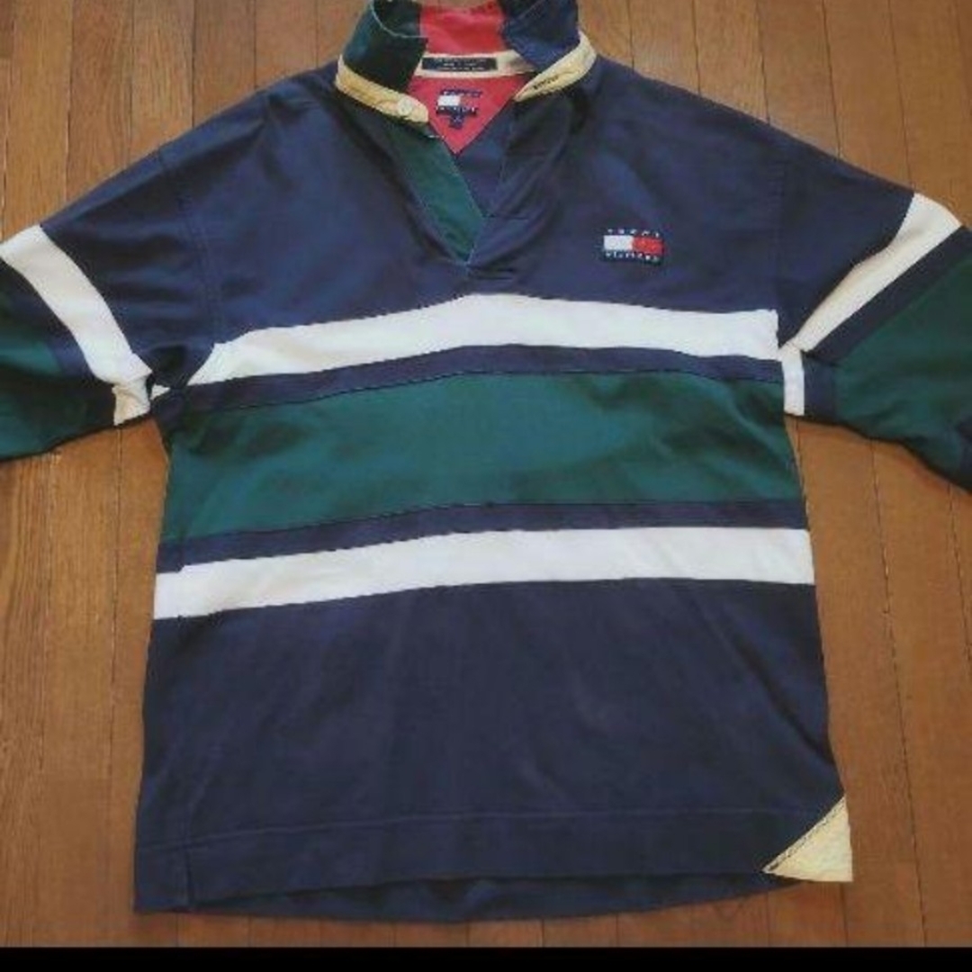 TOMMY HILFIGER(トミーヒルフィガー)の【希少】90sTOMMY HILFIGER トミーヒルフィガー　ラガーシャツ風 メンズのトップス(スウェット)の商品写真