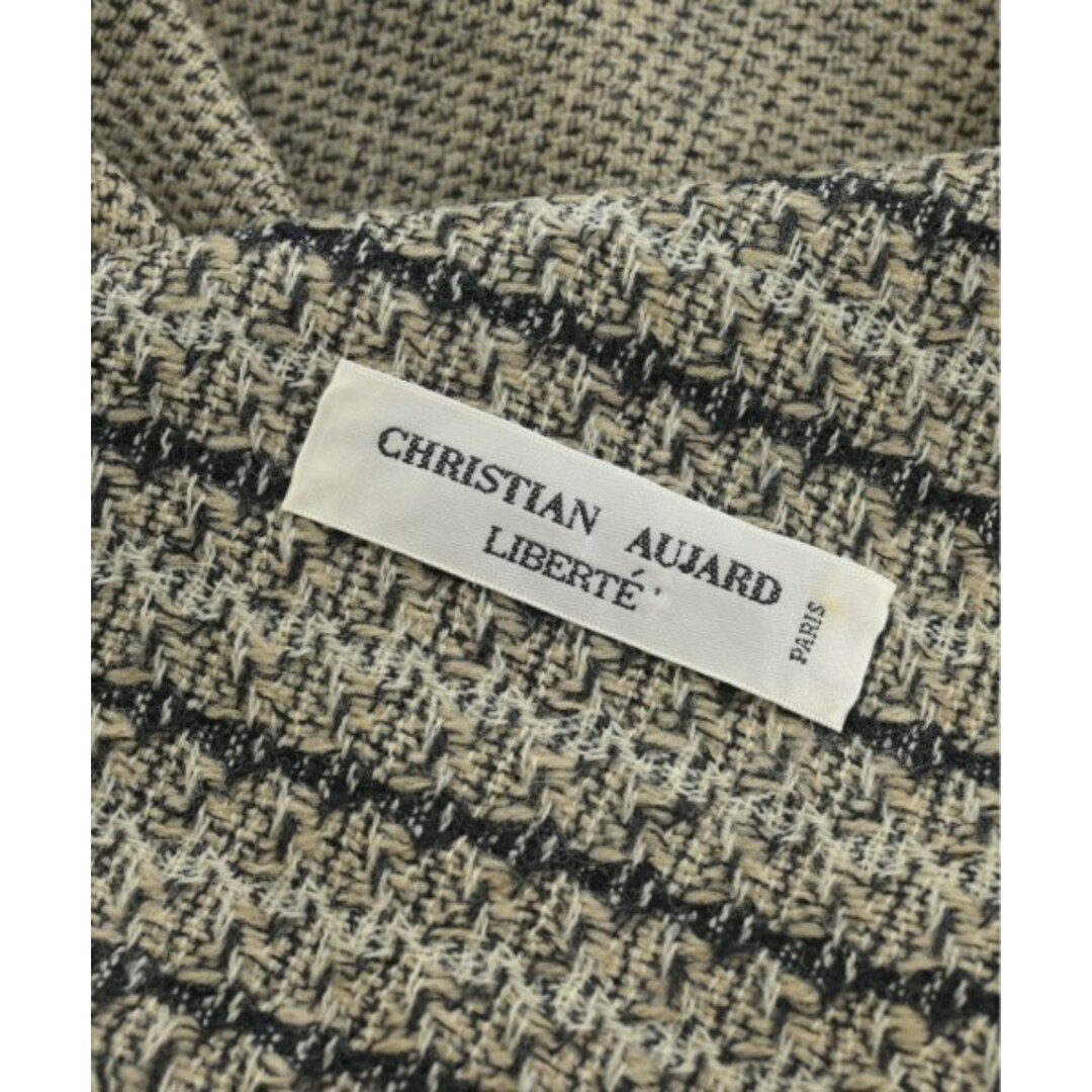 CHRISTIAN AUJARD(クリスチャンオジャール)のCHRISTIAN AUJARD マフラー - ベージュx黒x白(チェック) 【古着】【中古】 レディースのファッション小物(マフラー/ショール)の商品写真