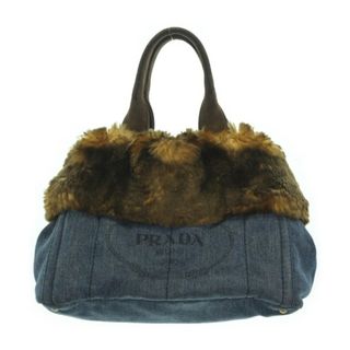 プラダ(PRADA)のPRADA プラダ トートバッグ - インディゴx茶系 【古着】【中古】(トートバッグ)