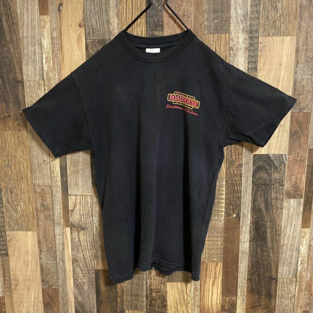ロードハウス ステーキ アメリカ スタッフ Tシャツ メンズ M ブラック 半袖 メンズのトップス(Tシャツ/カットソー(半袖/袖なし))の商品写真