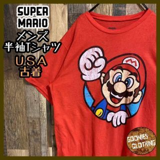 スーパー マリオ Tシャツ ゲーム キャラクター USA古着 90s 半袖 M(Tシャツ/カットソー(半袖/袖なし))