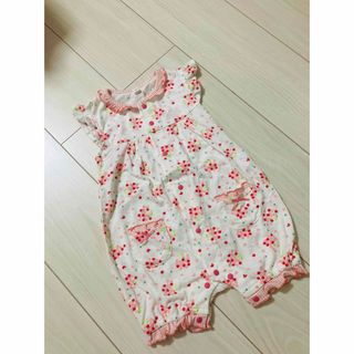 【新品】可愛い花柄の半袖ロンパース　女の子　80