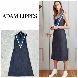 ADAM LIPPES アダムリップス　デニム　Vネック ライン　ワンピース(ロングワンピース/マキシワンピース)