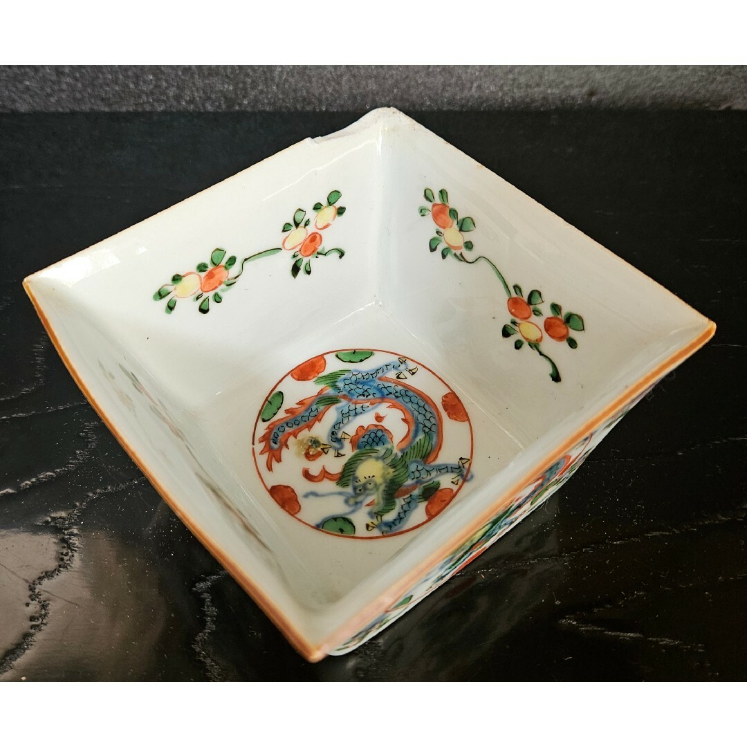 有田焼 - 参考品❗】中国古美術 中国古陶磁器 古玩 五彩 丸に龍 有田焼 - 参考品❗】中国古美術 中国古陶磁器 古玩 五彩 丸に龍