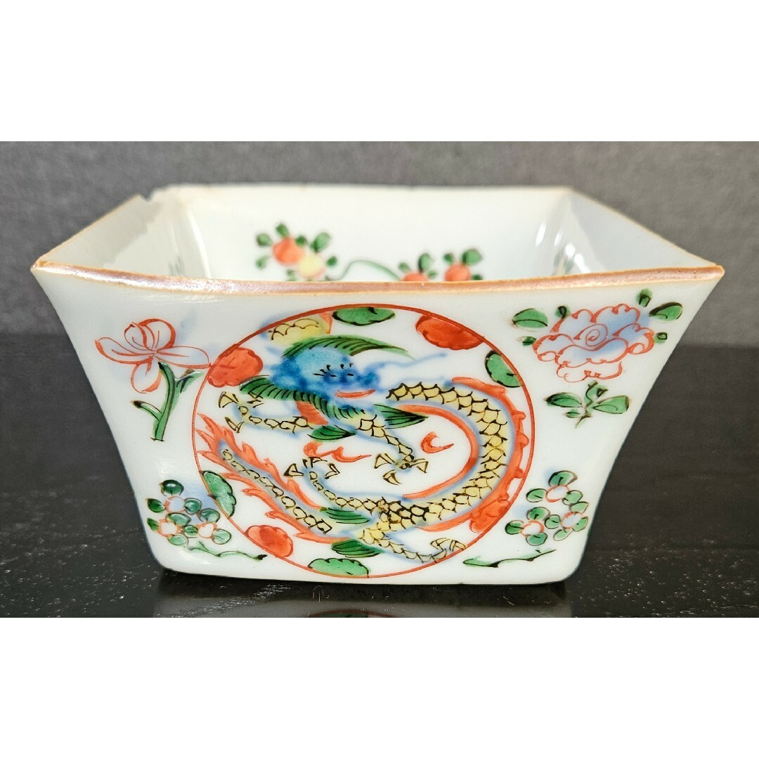 有田焼 - 参考品❗】中国古美術 中国古陶磁器 古玩 五彩 丸に龍 有田焼 - 参考品❗】中国古美術 中国古陶磁器 古玩 五彩 丸に龍