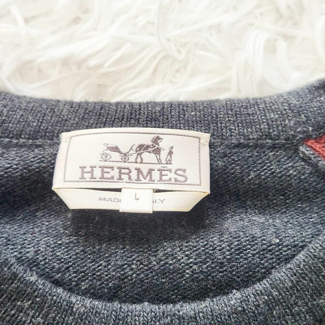 Hermes(エルメス)のエルメス ランウェイモデル セーター L カシミヤ 切替 男女兼用 ダークグレー メンズのトップス(ニット/セーター)の商品写真