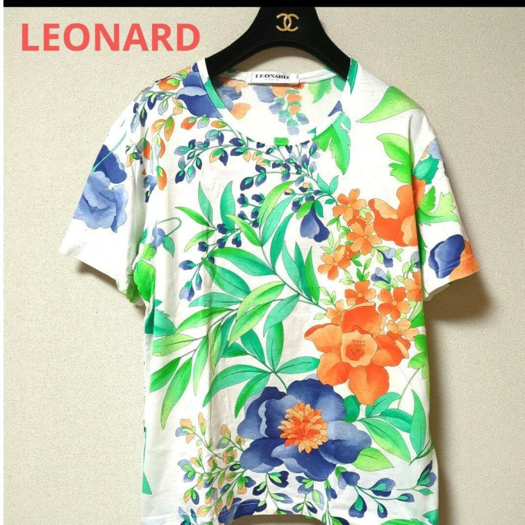 LEONARD(レオナール)のLEONARD カットソー　Tシャツ   L レディースのトップス(カットソー(半袖/袖なし))の商品写真