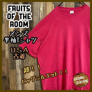 FRUIT OF THE LOOM - フルーツオブザルーム メンズ 半袖 Tシャツ ピンク 無地 USA製 レア90s