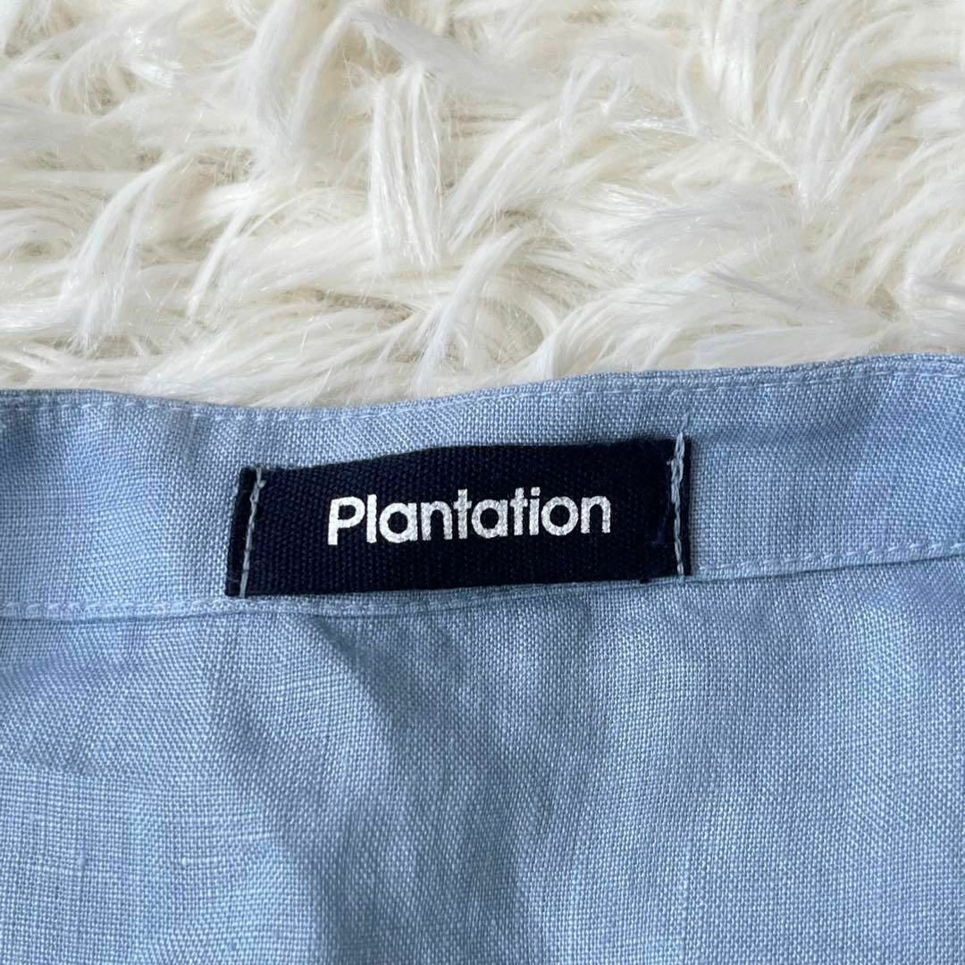 Plantation(プランテーション)のplantation プランテーション　リネン　ワンピース　水色 レディースのワンピース(ロングワンピース/マキシワンピース)の商品写真