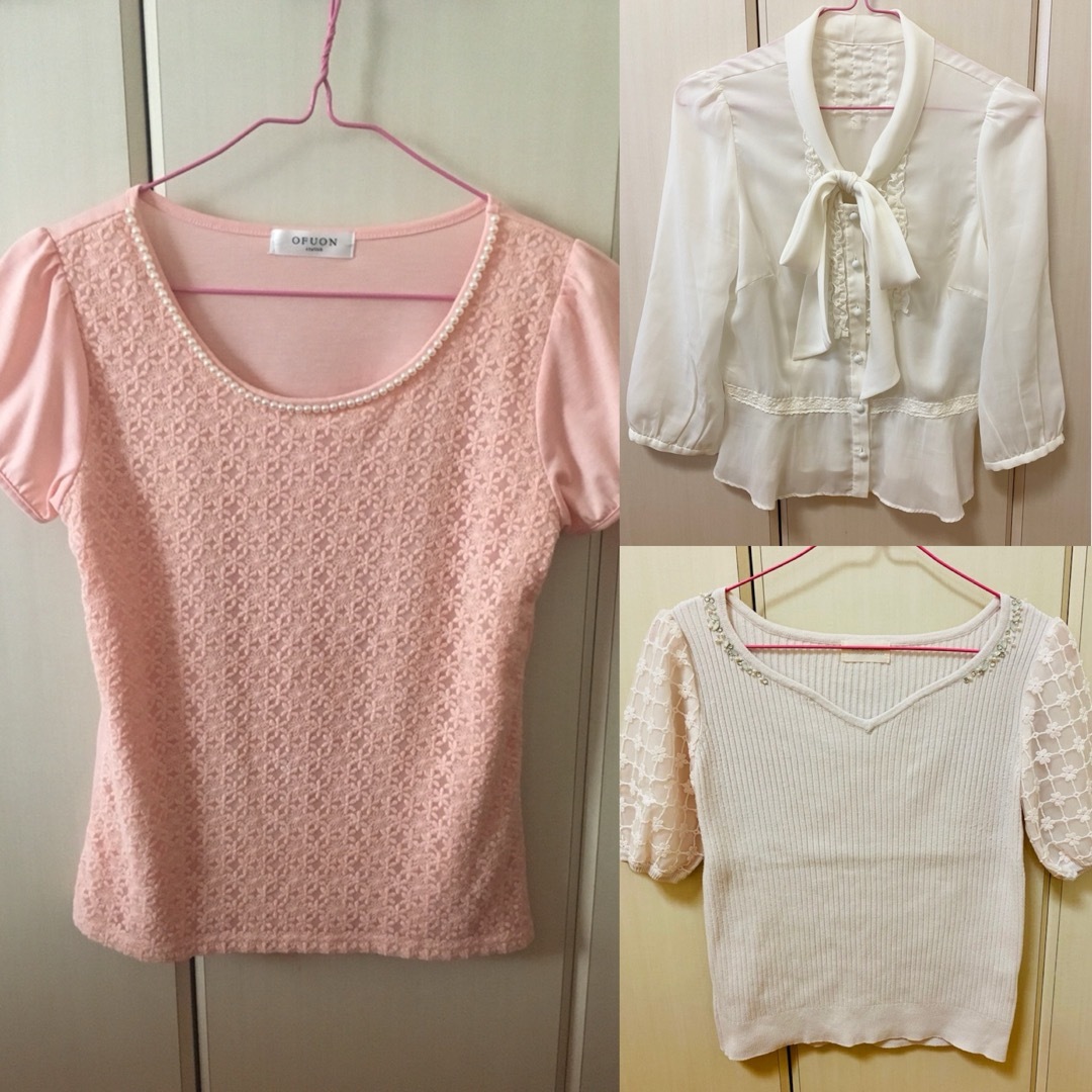 OFUON(オフオン)の春夏に大活躍＊OFUON他ブラウストップス3枚セット レディースのトップス(シャツ/ブラウス(半袖/袖なし))の商品写真