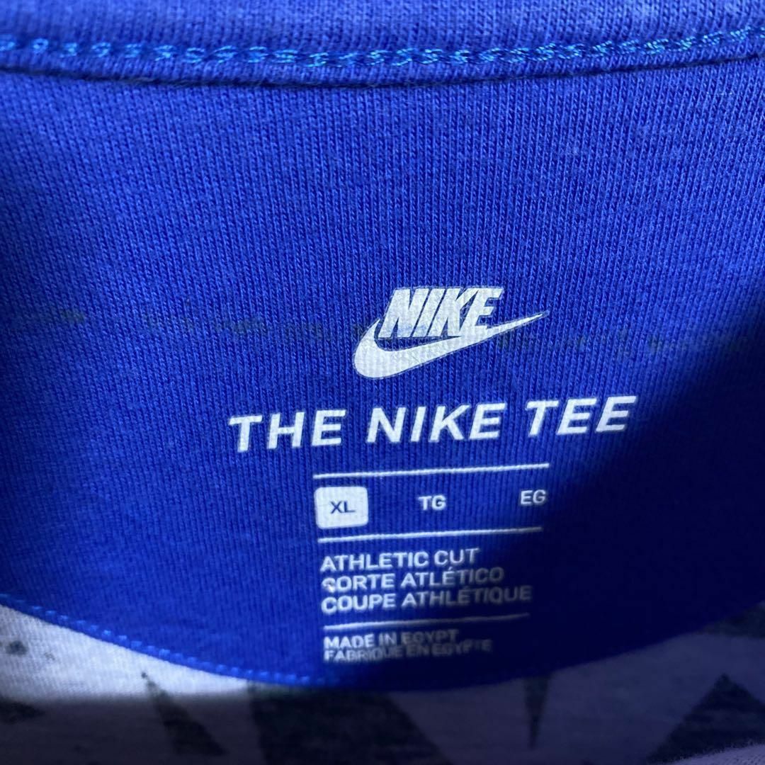 NIKE(ナイキ)のナイキ メンズ 半袖 Tシャツ ロゴ 総柄 ブルー ビッグシルエットUSA古着 メンズのトップス(Tシャツ/カットソー(半袖/袖なし))の商品写真