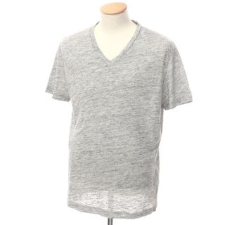 【中古】セオリー theory リネン Vネック 半袖Ｔシャツ グレー【サイズS】【メンズ】