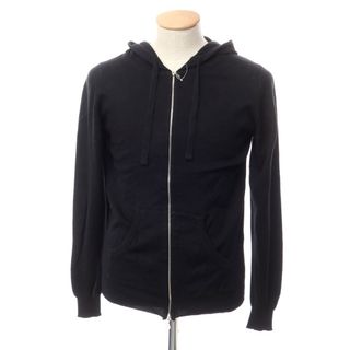 ジョンスメドレー(JOHN SMEDLEY)の【中古】ジョンスメドレー JOHN SMEDLEY ハイゲージコットン ジップアップ ニットパーカー ブラック【サイズS】【メンズ】(カーディガン)