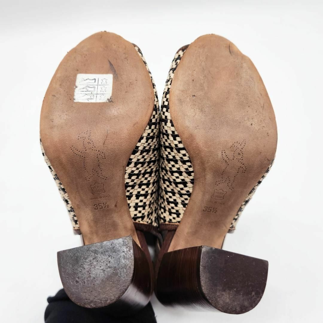 Marni(マルニ)のマルニ サンダル 35 1/2 23cm 編み込み ベルト 調節可 ロゴ ウッド レディースの靴/シューズ(サンダル)の商品写真