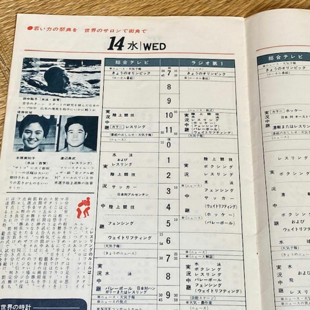 希少！NHK　オリンピックNHK放送時刻表　1964　東京オリンピック エンタメ/ホビーの雑誌(趣味/スポーツ)の商品写真