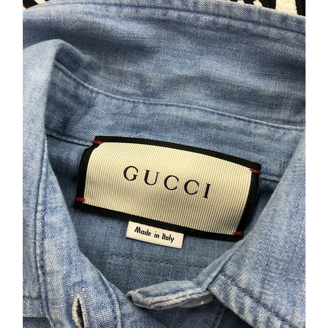 Gucci(グッチ)のグッチ GUCCI タイガー刺繍デニムシャツ メンズ 44 メンズのトップス(シャツ)の商品写真