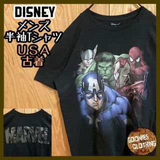 Disney - ディズニー MARVEL スパイダーマン Tシャツ キャラクター USA古着 黒