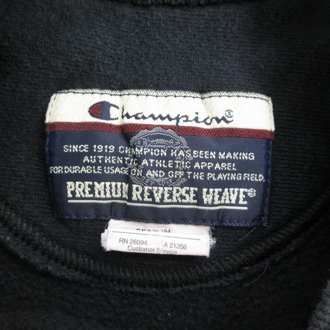 Champion(チャンピオン)のXL★古着 長袖 チャンピオン Champion リバースウィーブ メンズ 00年代 00s Manafort Brothers クルーネック 黒 ブラック 24apr22 中古 スウェット スエット トレーナー トップス メンズのトップス(パーカー)の商品写真