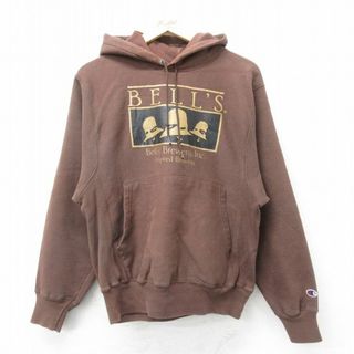 チャンピオン(Champion)のM★古着 長袖 チャンピオン Champion リバースウィーブ パーカー メンズ 00年代 00s BELLS Brewery 茶 ブラウン 24apr22 中古 スウェット スエット トレーナー トップス(パーカー)