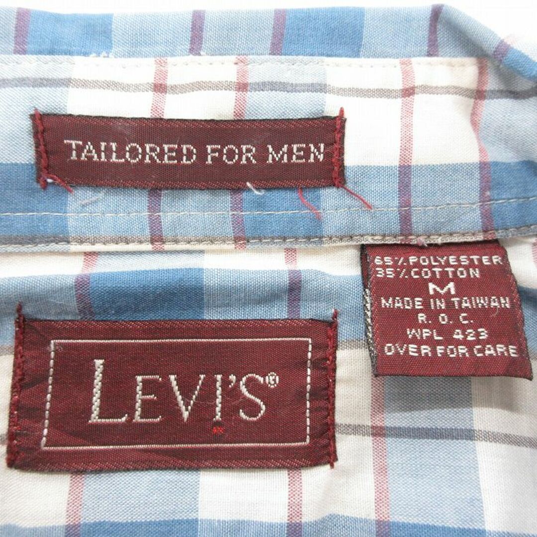 Levi's(リーバイス)のM★古着 リーバイス Levis 長袖 ブランド シャツ メンズ 90年代 90s ボタンダウン 薄紺他 ネイビー チェック 24apr22 中古 トップス メンズのトップス(シャツ)の商品写真