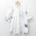 XL★古着 ノーティカ NAUTICA 半袖 ブランド シャツ メンズ 90年代 90s 船 大きいサイズ ロング丈 コットン ボタンダウン 白 ホワイト 24apr22 中古 トップス