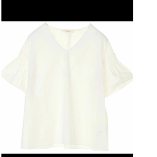chocol raffine robe - タグ付き　chocol raffine robe 袖シャーリングブラウス　白