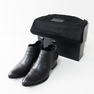 アレキサンダーワン ALEXANDER WANG KORI STRETCH サイドゴア レザーショートブーツ 38.5/ブラック 黒【2400013831390】