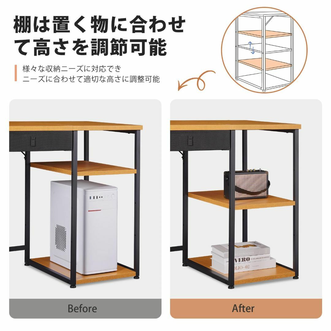 【サイズ:幅100cm_色:ナチュラル】Maihail パソコンデスク 机 pc インテリア/住まい/日用品のオフィス家具(オフィス/パソコンデスク)の商品写真