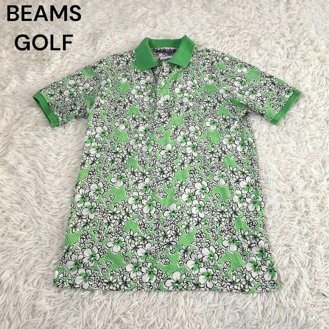 BEAMSGOLF(ビームスゴルフ)のBEAMS GOLF 花柄　ポロシャツ　半袖　グリーン　M その他のその他(その他)の商品写真