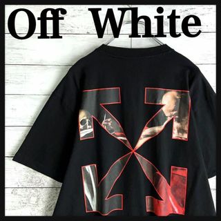 オフホワイト(OFF-WHITE)の9230【QR正規品確認済み】オフホワイト☆バックプリントtシャツ入手困難　美品(Tシャツ/カットソー(半袖/袖なし))